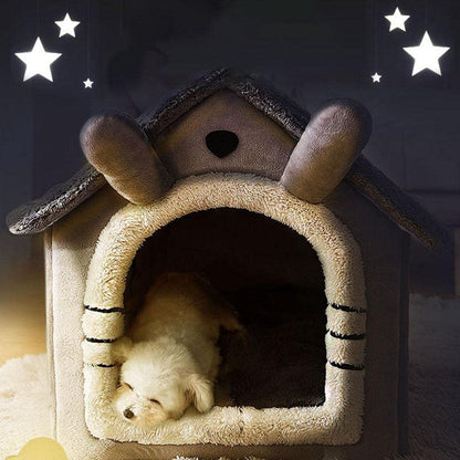 Foldable Pet House Kennel Bed